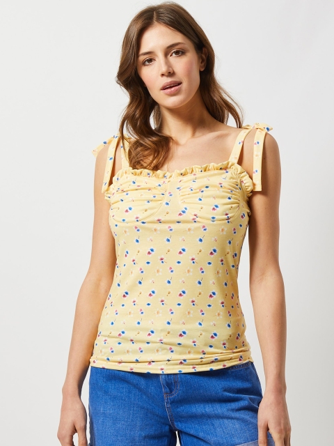 

DOROTHY PERKINS Women Yellow & Blue Printed Top