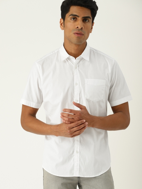 

ESPRIT Men White Slim Fit Solid Casual Shirt