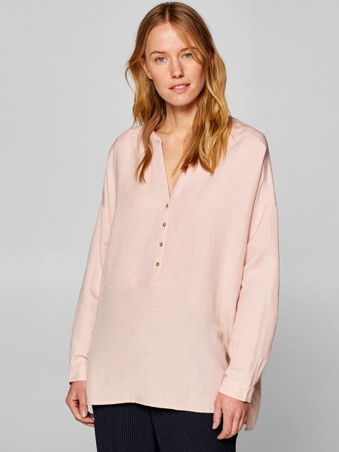 

ESPRIT Women Pink Solid Shirt Style Top