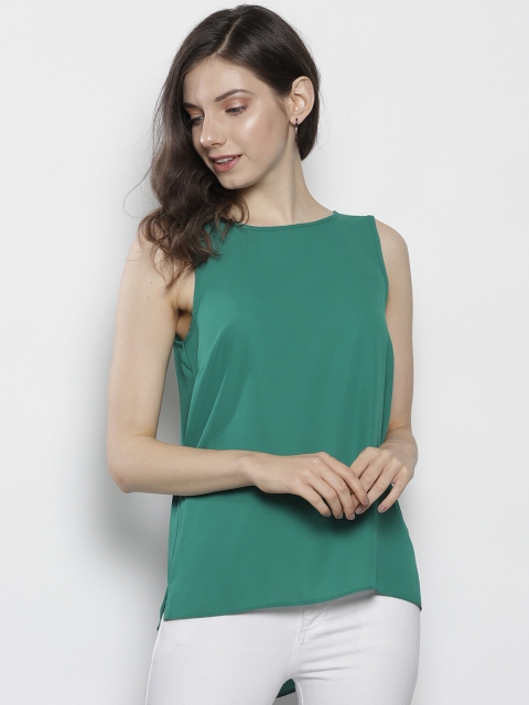 

DOROTHY PERKINS Women Green Solid Styled Back Top
