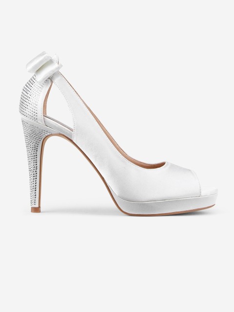 

DOROTHY PERKINS Women Off-White Solid Peep Toes