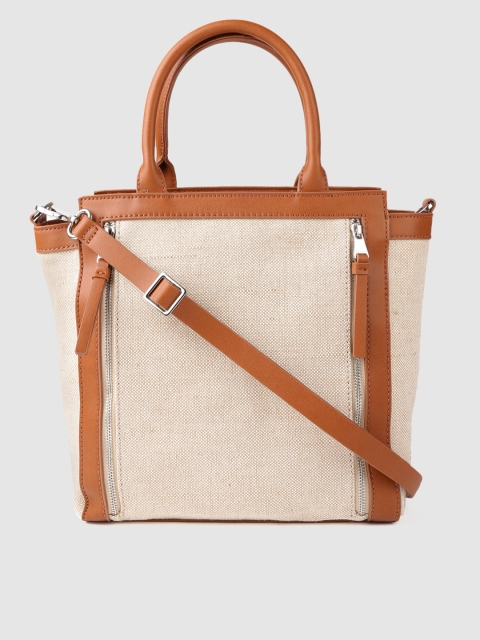 

ESPRIT Beige Solid Handheld Bag