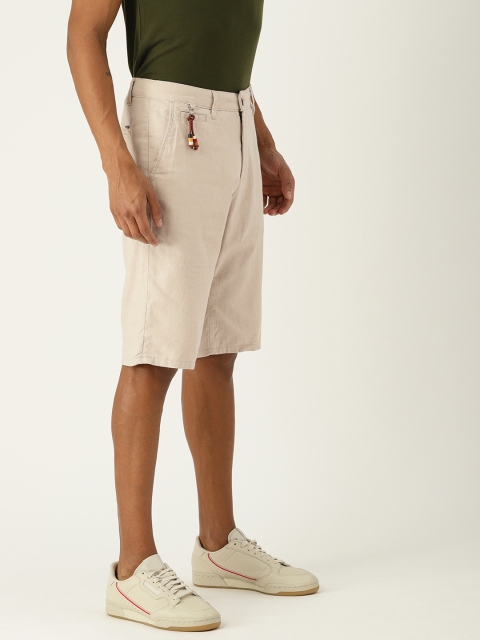 

ESPRIT Men Beige Solid Slim Fit Regular Shorts
