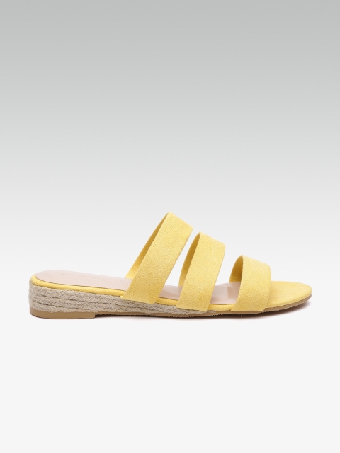 

DOROTHY PERKINS Women Yellow Solid Open Toe Flats