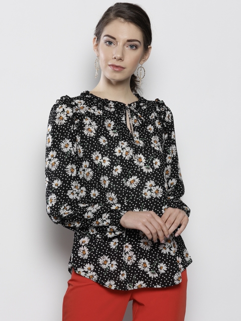 

DOROTHY PERKINS Women Black & White Printed Top