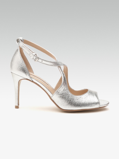 

DOROTHY PERKINS Women Silver-Toned Solid Slim Heels