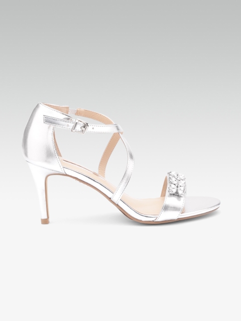 

DOROTHY PERKINS Women Silver-Toned Embellished Heels