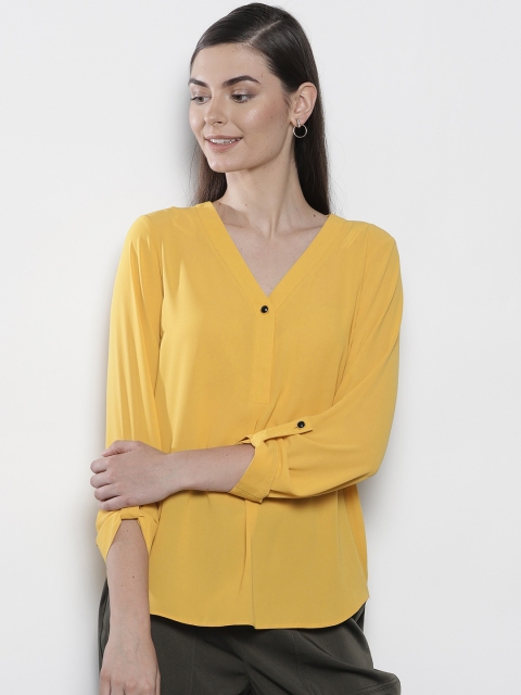 

DOROTHY PERKINS Women Mustard Yellow Solid Top