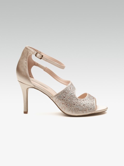 

DOROTHY PERKINS Women Gold-Toned Embellished Slim Heels