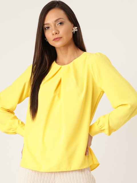 

DOROTHY PERKINS Women Yellow Solid Top