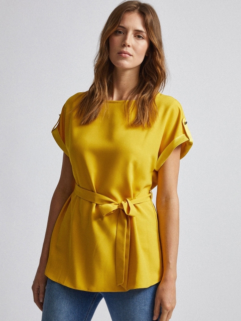 

DOROTHY PERKINS Women Mustard Yellow Solid Top