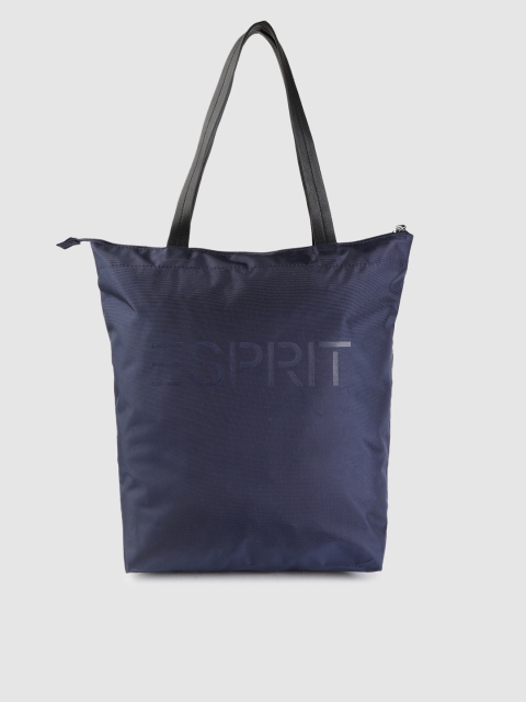 

ESPRIT Navy Blue Printed Detail Tote Bag