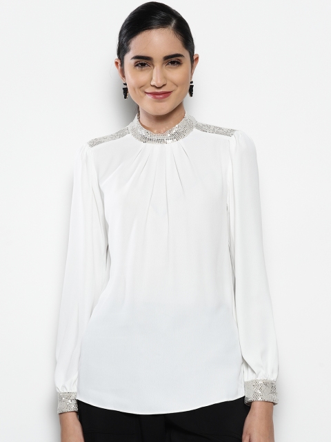 

DOROTHY PERKINS Women White Solid Top