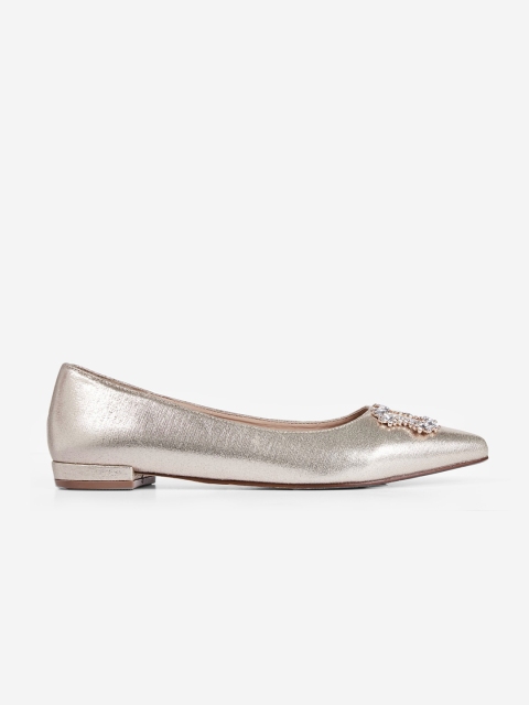 

DOROTHY PERKINS Women Gold-Toned Solid Ballerinas