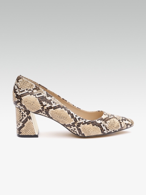 

DOROTHY PERKINS Women Beige & Brown Snakeskin Textured Pumps