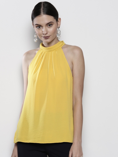 

DOROTHY PERKINS Women Yellow Solid A-Line Top