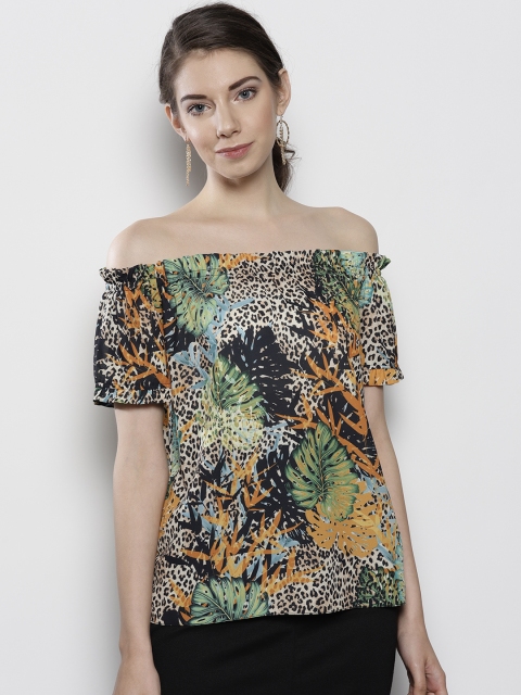 

DOROTHY PERKINS Women Multicoloured Printed Bardot Top, Multi