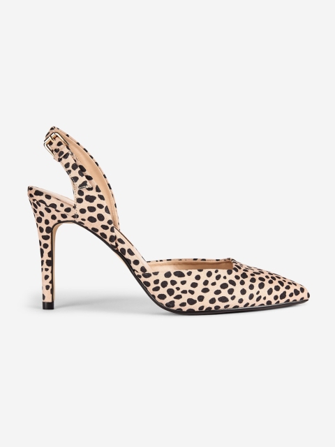 

DOROTHY PERKINS Women Beige & Black Animal Print Pumps