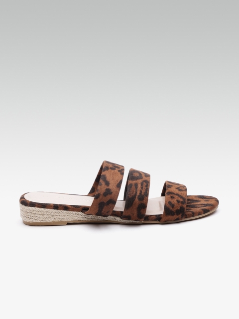 

DOROTHY PERKINS Women Brown Printed Open Toe Flats