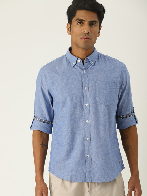 

ESPRIT Men Blue Regular Fit Solid Casual Shirt
