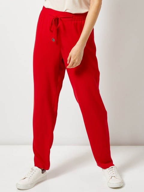 

DOROTHY PERKINS Women Red Regular Fit Solid Regular Trousers