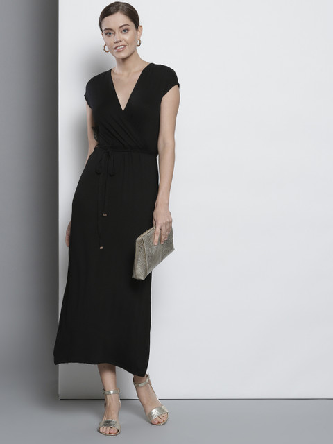 

DOROTHY PERKINS Women Petite Black Solid Maxi Dress