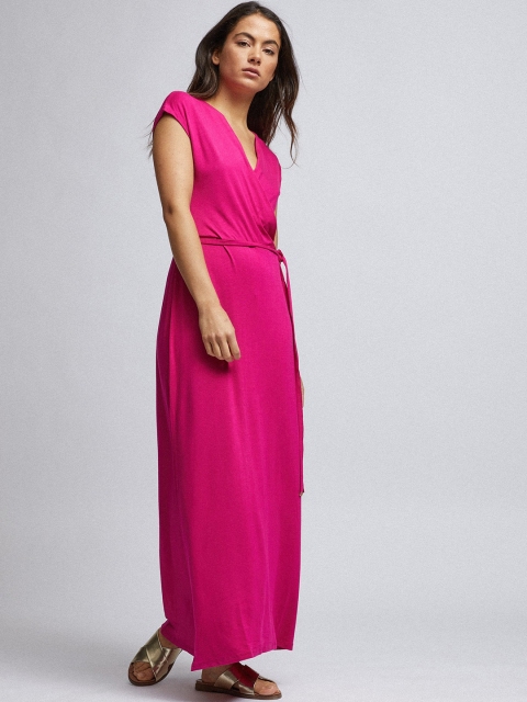 

DOROTHY PERKINS Women Pink Solid Wrap Maxi Dress