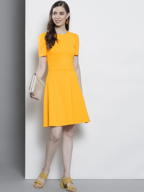 

DOROTHY PERKINS Women Yellow Fit and Flare Dress