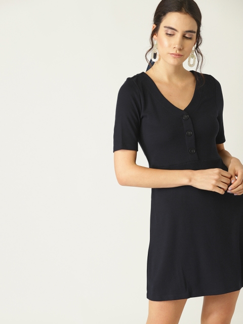 

ESPRIT Women Navy Blue Solid A-Line Dress
