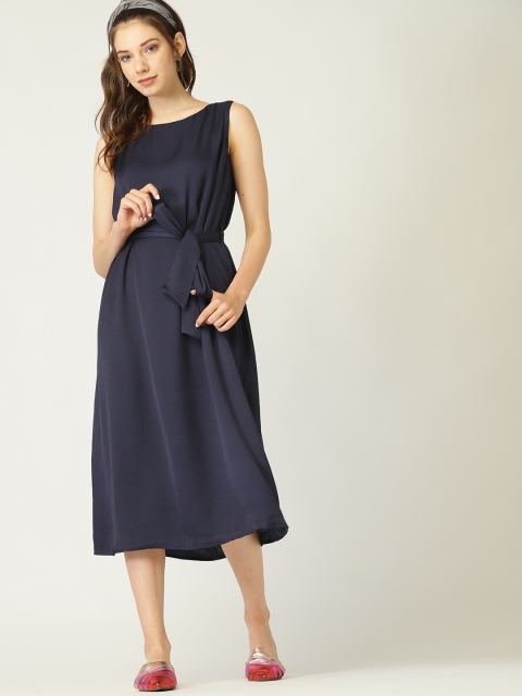 

ESPRIT Women Navy Blue Solid A-Line Dress