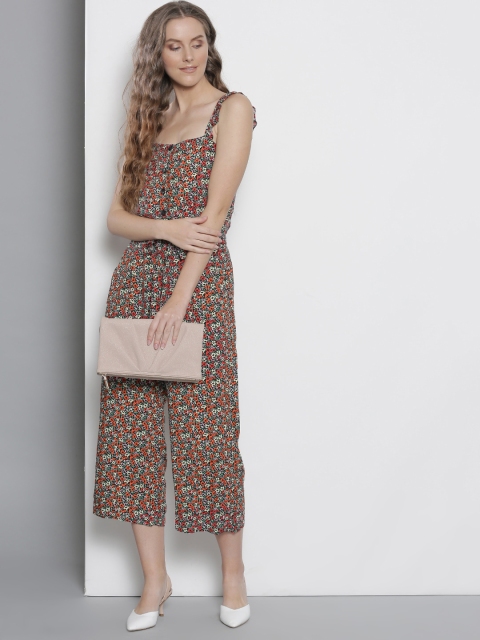 

DOROTHY PERKINS Women Black & Red Printed Culotte Jumpsuit