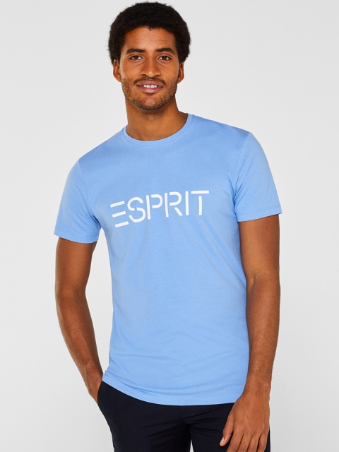 

ESPRIT Men Blue Printed Round Neck T-shirt