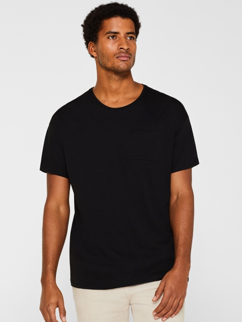 

ESPRIT Men Black Solid Round Neck T-shirt