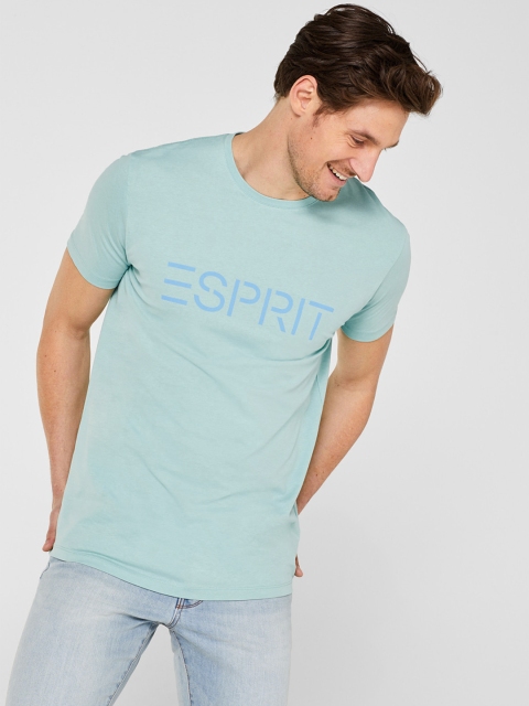 

ESPRIT Men Sea Green Printed Detail Round Neck T-shirt