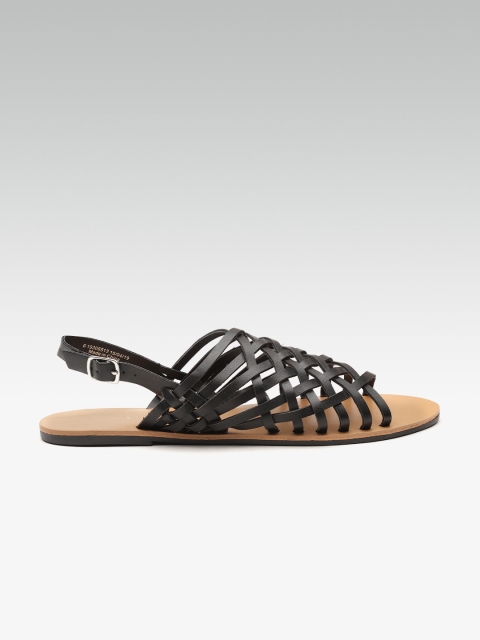 

DOROTHY PERKINS Women Black Solid Open Toe Flats