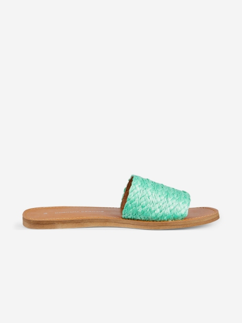 

DOROTHY PERKINS Women Green Braided Open Toe Flats