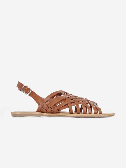 

DOROTHY PERKINS Women Brown Solid Open Toe Flats