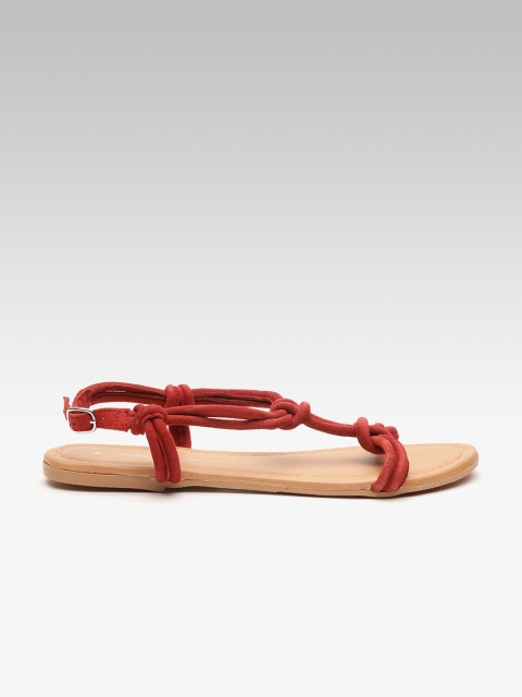 

DOROTHY PERKINS Women Rust Red Solid Open Toe Flats