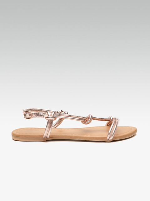 

DOROTHY PERKINS Women Rose Gold-Toned Solid Open Toe Flats