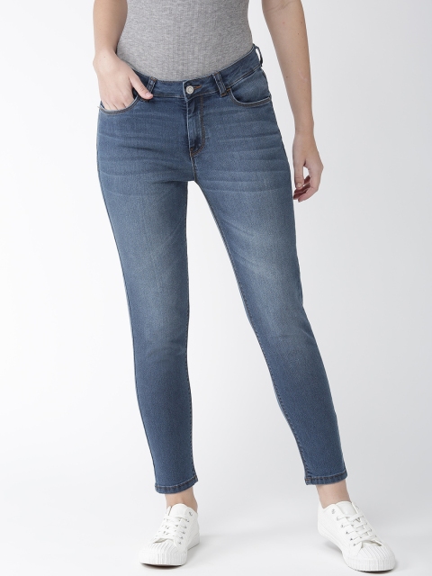 

Flying Machine Women Blue Skinny Fit Mid-Rise Clean Look Stretchable Cropped Jeans