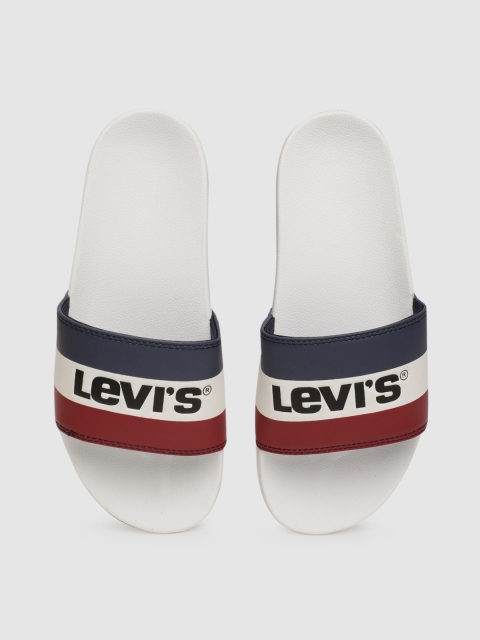 

Levis Men White & Red Colourblocked Sliders