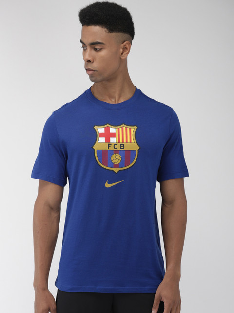 

Nike Men Blue Printed FCB EVERGREEN CRST 2 Round Neck T-shirt