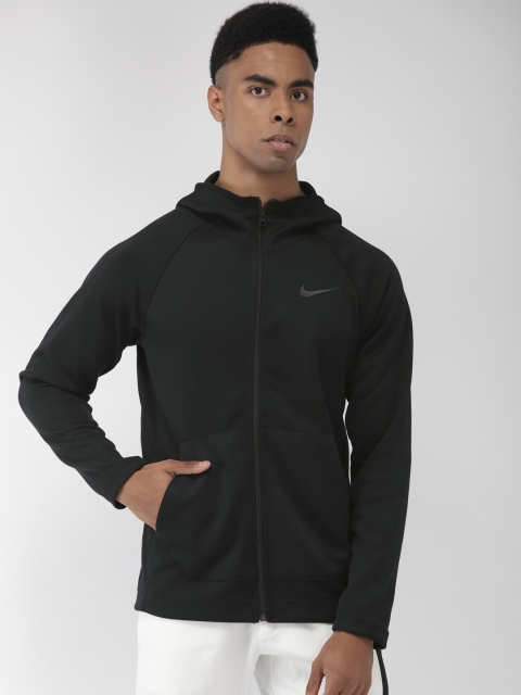 

Nike Men Black Solid Hooded Dri-FIT SPOTLIGHT Standard Fit Training Sweatshirt