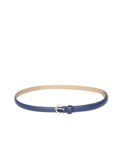 

ESPRIT Women Navy Blue Leather Solid Slim Belt