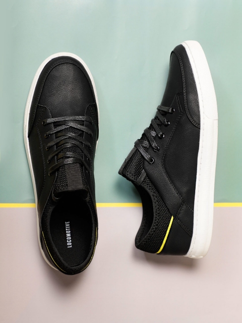 

LOCOMOTIVE Men Black Solid Sneakers