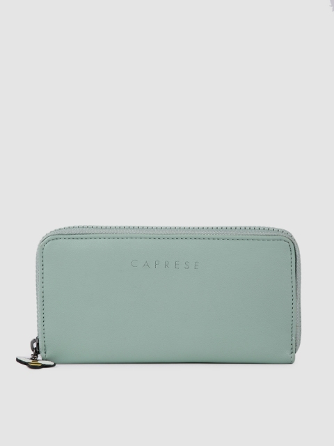 

Caprese Women Green Solid Zip Around Wallet