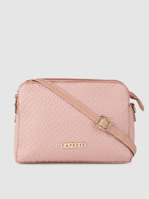 

Caprese Pink Textured Sling Bag