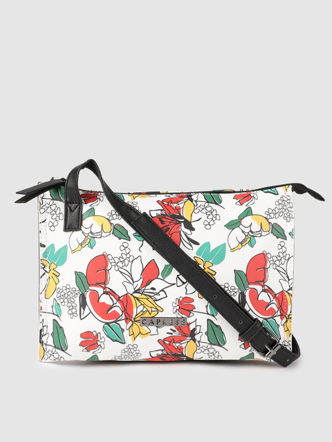 

Caprese White Printed Sling Bag