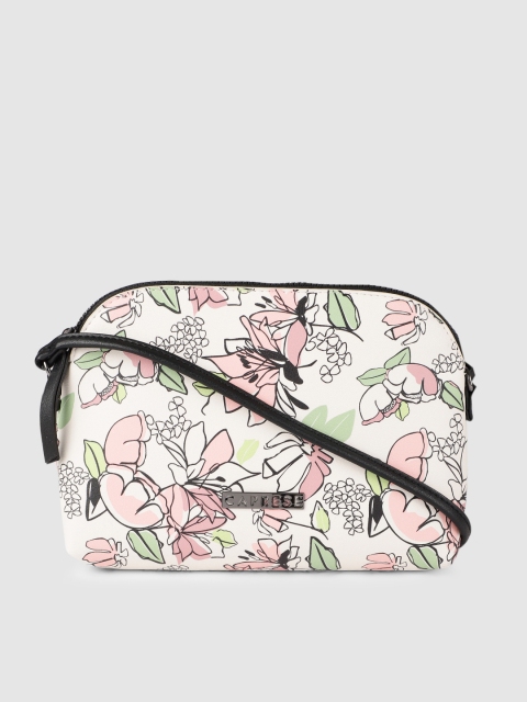 

Caprese White Printed Sling Bag
