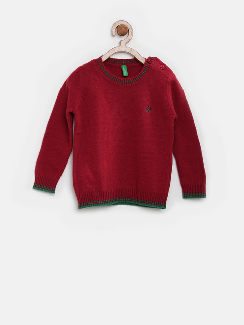 

United Colors of Benetton Boys Maroon Lambswool Sweater